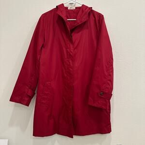 TravelSmith Womens Sz S Red Raincoat Lightweight Packable Travel Outdoor Camping